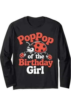 Family 365 PopPop of the Birthday Girl, Ladybug, passende Geburtstagsparty Langarmshirt