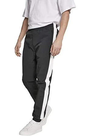 Urban classics Herren Hose Side Striped Crinkle Track Pants Blk/Wht Größe: XX-Large