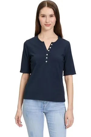 Betty Barclay Damen Basic Shirt mit Knöpfen dunkelblau,42