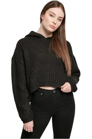 Urban classics Damen TB4537-Ladies Oversized Hoody Sweater Kapuzenpullover, Black, 4XL