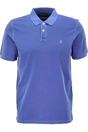 Marc O’ Polo Marc OߴPolo Herren Kurzarm-Poloshirt aus Bio-Baumwolle Regular Fit, Blau (Venom Blue), L