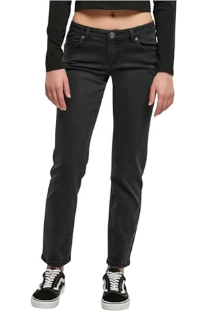 Urban classics Damen TB5478-Ladies Low Waist Straight Denim Pants Hose, , 28