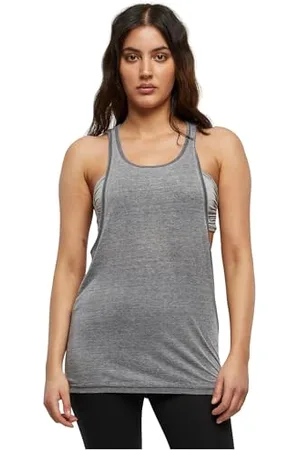 Urban classics Damen Sport T-Shirt Ladies Loose Burnout Tanktop grau Small