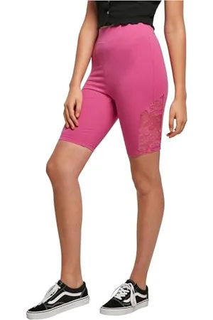 Urban classics Damen TB4790-Ladies High Waist Lace Inset Cycle Yoga-Shorts, , XL