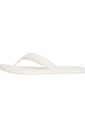 Tommy Hilfiger Damen Flip Flops Stripes Beach Sandal mit Logo, Elfenbein (Ivory), 37
