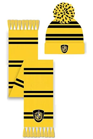 Harry Potter Unisex Hufflepuff Hat & Scarf Winter-Zubehör-Set, , Einheitsgröße