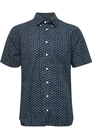 Casual Friday CFAnton AOP Shirt Herren Kurzarmhemd Herrenhemd Hemd Button-Down-Kragen Gemustert Regular Fit, Größe:S, Farbe: