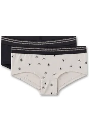 Sanetta Mädchen-Cutbriefs (Doppelpack) Off-White & Dunkelgrau | Hochwertige und nachhaltige Unterhose für Mädchen aus Baumwolle. Inhalt: 2er Set Unterwäsche für Mädchen 176