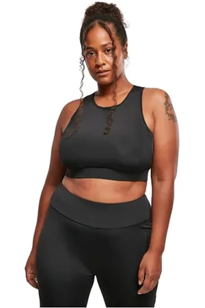 Urban classics Damen Ladies High Neck Tech Bra Sport-BH, Black, L