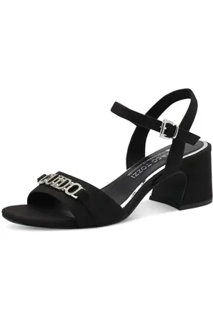 Marco Tozzi By Guido Maria Kretschmer Damen Sandalen mit Absatz Verstellbarer Riemen Blockabsatz, (Black), 36 EU