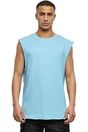 Urban classics Herren T-Shirt Open Edge Sleeveless Tee, ärmelloses T-Shirt für Männer, Rundhals, Baumwolle, , 4XL