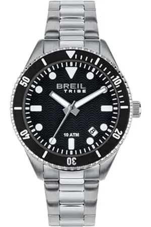 Breil Uhr Herren Overhand Ziffernblatt BI-Farbe BLAU Bewegung NUR Zeit Quartz e Bracelet Stahl Silber EW0717