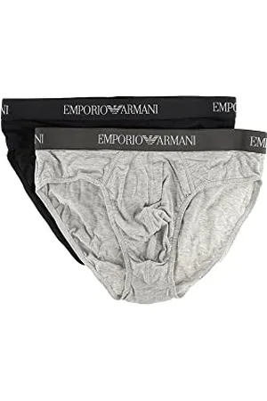Emporio Armani Emporio Armani Herren 2-pak bogstav ren bomuld Slip, Weiß, M EU