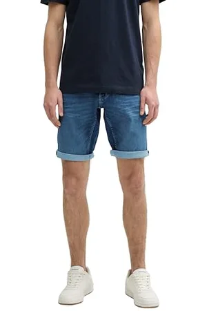 TOM TAILOR TTJOSH Regular Slim Jeans Shorts mit Superstretch, Bleached Blue Denim, 31