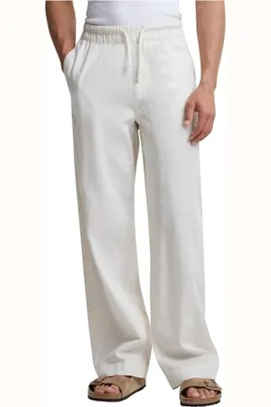 Urban classics Herren Hose Loose Cotton Linen Pants, lässige Hose für Männer, Loose Fit, , S
