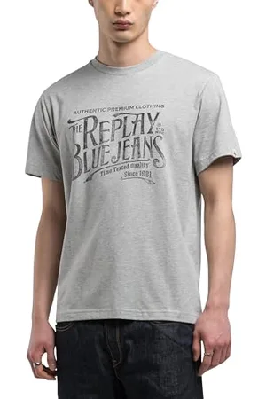 Replay Herren M3042 T-Shirt, M08 Light Grey Melange, XL