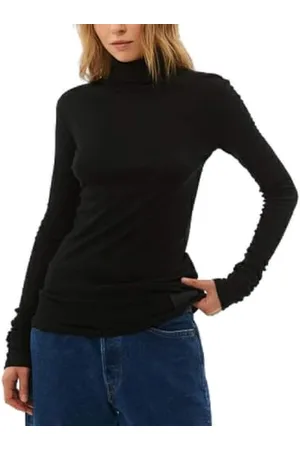 Replay Damen Langarmshirt mit Rollkragen, Schwarz (Black 098), XXS