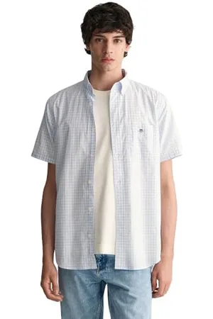 GANT Herren Reg Poplin Gingham Shirt Klassisches Hemd, , L EU