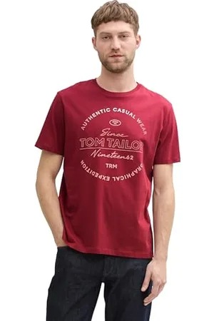 TOM TAILOR Basic T-Shirt mit Logo-Print, Sky Captain Blue, XL