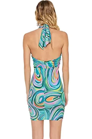Trendyol Damen Women Glam Mini Bodycon Fitted Knit Dress Kleid, , 38