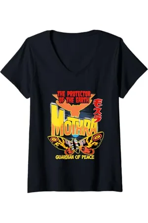 Godzilla Damen Mothra Guardian of Peace T-Shirt mit V-Ausschnitt