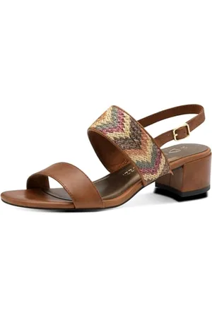 Marco Tozzi Damen Sandalen mit Absatz Elegant Vegan, Braun , 39 EU