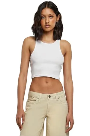 Urban classics Damen Top Cropped Rib Top 2-Pack, 2er Pack Top für Frauen, kurz geschnitten, Slim Fit, , M