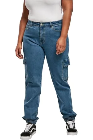 Urban classics Damen Organic Stretch Denim Cargo Broek voor dames Hose, , 31 EU
