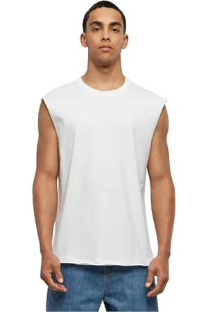 Urban classics Herren T-Shirt Open Edge Sleeveless Tee, ärmelloses T-Shirt für Männer, Rundhals, Baumwolle, white, XXL