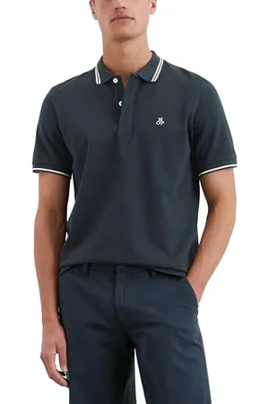 Marc O’ Polo Marc OߴPolo Herren Kurzarm-Poloshirt aus Bio-Baumwolle Regular Fit, Blau (Dark Navy), XL