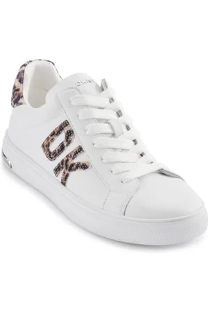 DKNY Damen Abeni-LACE UP ON S Sneakers, WHT/Natural, 38.5 EU