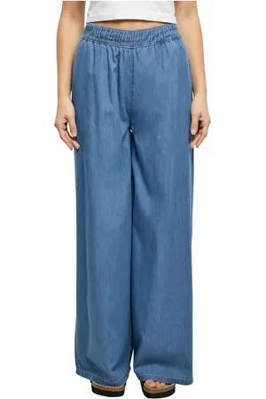 Urban classics Damen TB5986-Ladies Light Denim Wide Leg Pants Hose, , 5XL