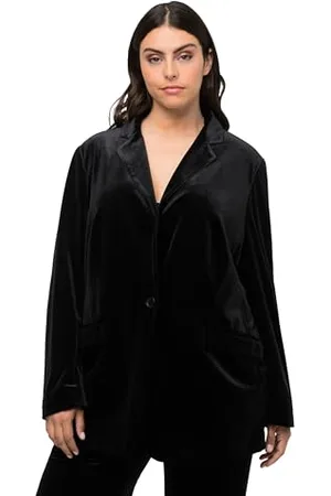 Ulla Popken Damen Samt Blazer, , 48