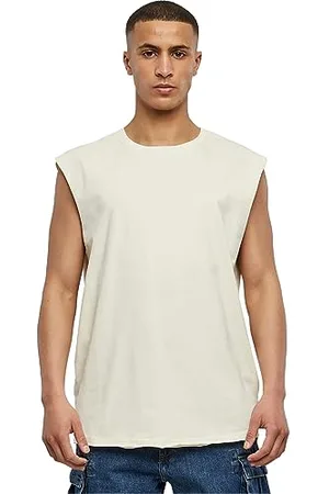 Urban classics Herren T-Shirt Open Edge Sleeveless Tee, ärmelloses T-Shirt für Männer, Rundhals, Baumwolle, , 4XL