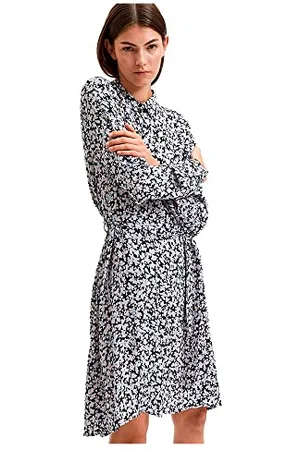 SELECTED Damen Slffiola Ls Aop Shirt Dress Noos, , 38