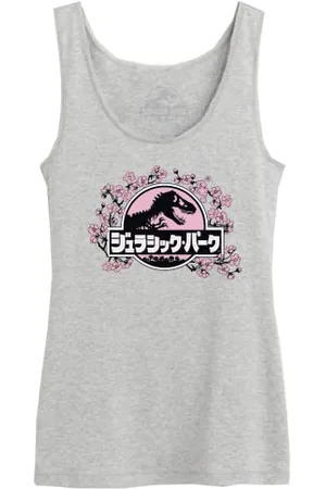 Jurassic Park Damen Wojupamtk012 Tanktop, Grau meliert, Large