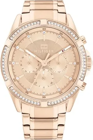 Tommy Hilfiger Multi Zifferblatt Quarz Uhr für Damen mit Rotgoldfarbenes Edelstahlarmband - 1782558