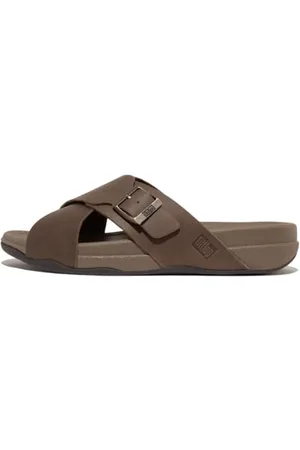FitFlop Herren Surfer Mens Buckle Nubuck Cross Slides Schiebe-Sandalen, , 41 EU