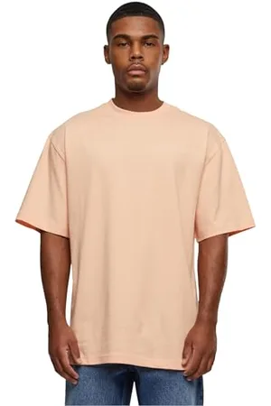 Urban classics Herren T-Shirt Tall Tee, Oversized T-Shirt für Männer, Baumwolle, gerippter Rundhals, softapricot, S