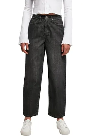 Urban classics Damen TB4541-Ladies High Waist Wide Leg Cropped Denim Pants Hose, , 30