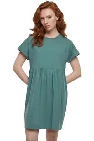 Urban classics Damen Kleid Ladies Organic Empire Valance Tee Dress, Volantkleid für Frauen, Loose Fit, , XL