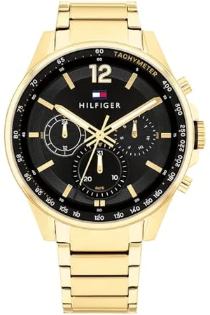Tommy Hilfiger Multi Zifferblatt Quarz Uhr für Herren mit Goldfarben Edelstahlarmband - 1791974