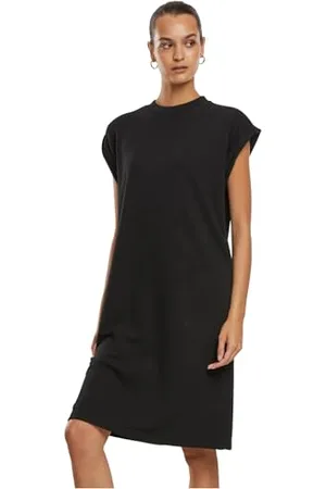 Urban classics Damen TB6856-Ladies Light Terry Dress Kleid, Black, 4XL