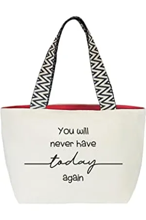 Hello-Bags . Premium-Segeltuchtasche für Damen. Inklusive Außenreißverschluss, Innentasche mit Reißverschluss und rotem Segeltuchfutter. Geschenk verpackt. Farbe: Ecru/Schwarz. 50 x 30 cm.