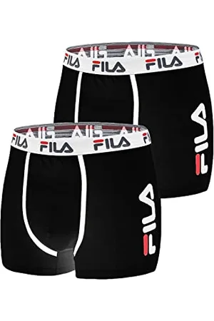 Fila Herren Boxer FI/1BC/FU5040X2 Unterwäsche, Schwarz, L (2er Pack)