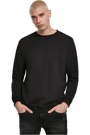 Urban classics Herren Sweatshirt Basic Terry Crew Pullover Sweater, Black, L