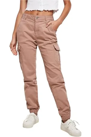Urban classics Damen Ladies High Waist Cargo Pants Hose, , 27W Regular EU