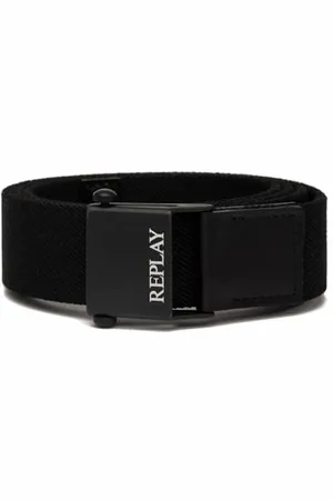 Replay Herren Gürtel aus Stoff, (Schwarz), 90