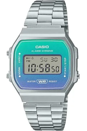 Casio Unisex Quartz Armbanduhr, 37.00mm GehäusegröÃŸe mit Zweifarbig digital Zifferblatt und Metallarmband Armband A168WER-2AEF