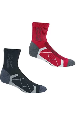 Regatta Damen, 2 Stück Socken, Schwarz/Kirschrosa, 39-41